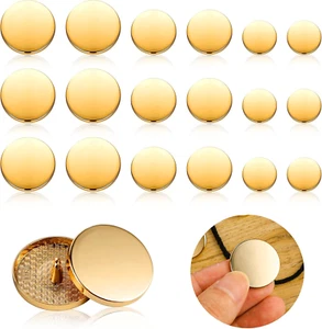 Ouligay 18Pcs Metal Flat Button Gold Buttons for Blazers Golden Coat Buttons rou - Picture 1 of 12