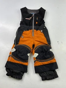 Obermeyer I Grow Ski Snow Bib Suit Size 1 Preschool Black Orange OBX Insulated - Picture 1 of 5