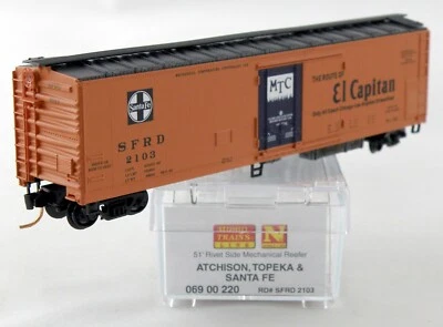 N Scale 51' Rivet Side Mechanical Reefer - ATSF #2103 - MTL #06900220 - Image 1 of 2