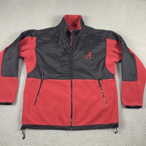 Alabama Crimson Tide Jacket Mens 2XL Red Black Fleece Football Team Full Zip Cover