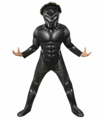 Disfraz de Halloween Pantera Negra Vengadores Niño con Pecho Musculoso Grande 12-14 Foto 1 de 4