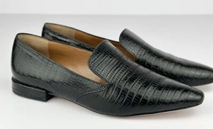 Sarto Women’s Slip On Leather Loafers Pointed Toe Croc-embossed Leather Size 6. - Picture 1 of 7