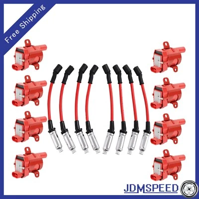 For Chevy Silverado GMC LS1 LS3 4.8 5.3L Ignition Coils & Plug Pack D585 UF262 - Image 1 of 4