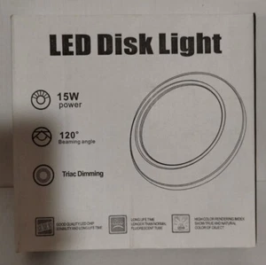 ONE LED DISK LIGHT 15W POWER 120 DEG BEAMING ANGLE TRIAC DIMMING 5 INCH D54 - Picture 1 of 2