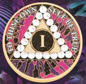 AA Crystal Bling jährlich rosa lila schwarz glitzernde Krawatte-Färbung Medaillon - Bild 1 von 2