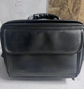 Hewlett Packard HP Office Bag 17” Laptop Briefcase Leather Large Capacity Black - Picture 1 of 7