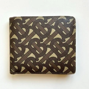 BURBERRY Authentic Leather Bifold wallet TB Monogram - Picture 1 of 10