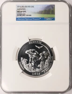 2016 Shawnee ATB 5 oz Silver Quarter 25c NGC MS69DPL - Image 1 of 4