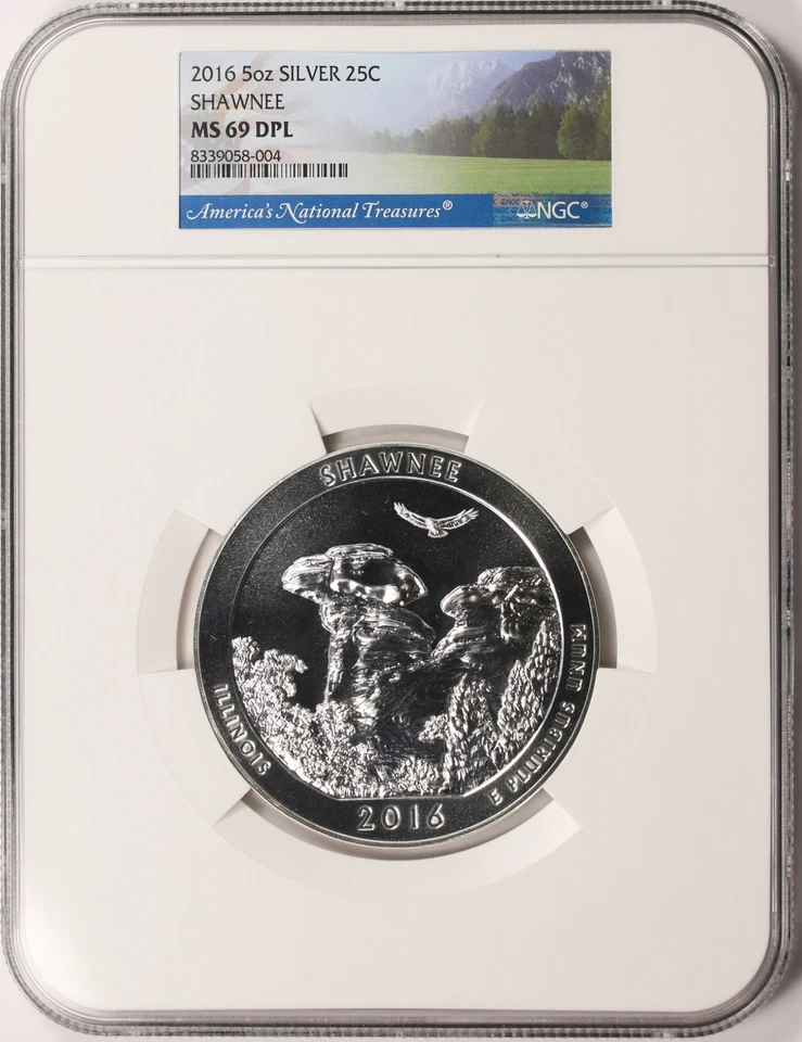 2016 Shawnee ATB 5 oz Silver Quarter 25c NGC MS69DPL - Image 1 of 4