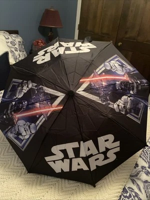 STAR WARS Darth Vader Disney Lucas film Kid's Umbrella BLACK Stormtrooper - Image 1 of 4