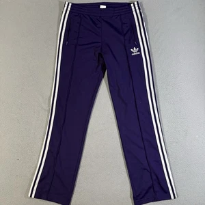 Pantaloni da pista Adidas Originals vintage logo trifoglio viola bianco 3 strisce piccoli - Foto 1 di 8