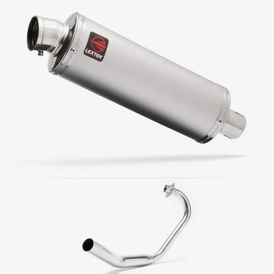 Lextek Stainless Steel OP1 Matt 350mm Exhaust System for Honda CBF 125 (08-16) - Image 1 of 4