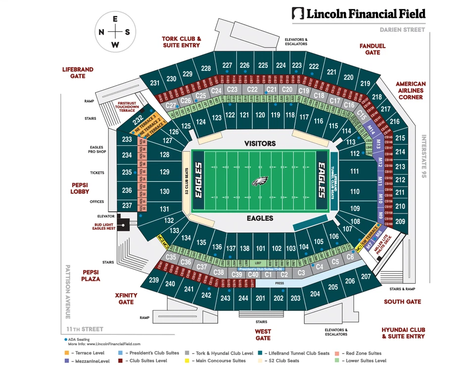 2 PHILADELPHIA EAGLES/LAS VEGAS RAIDERS TICKETS 12/14/25 HYUNDAI CLUB LEVEL C4 - Image 1 of 1