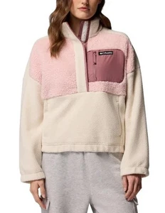Columbia Lodge Sherpa Pullover in Chalk Dusty Pink NWT - Picture 1 of 5