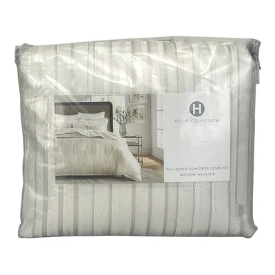 Hotel Collection Metallic Strie FULL / QUEEN Duvet Cover+ 2 STANDARD Shams $475 - Image 1 of 4