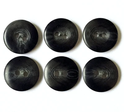 15mm Dark Grey, Horn Effect Buttons 2-Hole, 10 -1000 Pack,Sewing,Jacket,Knitwear - Image 1 of 4