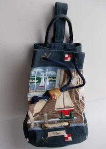 Paul Brent Coastal Life 15" Bag Shoulder Strap Attached Zip Purse Nautical - Picture 1 of 9