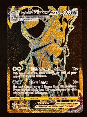 Pokémon TCG Ice Rider Calyrex VMAX (Secret) TG29/TG30 Astral Radiance - Gold - Image 1 of 3