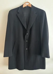 $2800 Canali Harry Rosen Black Wool Cashmere Overcoat/ Top Coat - US 50 XL-XXL - Picture 1 of 14