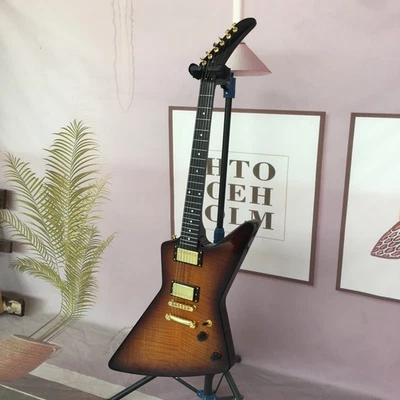 Explore Electric Guitar Sunburst Flamed Gold Hardware Maple Top Guitar US Stock - Image 1 of 4