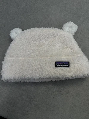 Chapéu Patagonia gorro lã orelhas de urso crianças branco sherpa peludo amigos inverno - Imagem 1 de 4