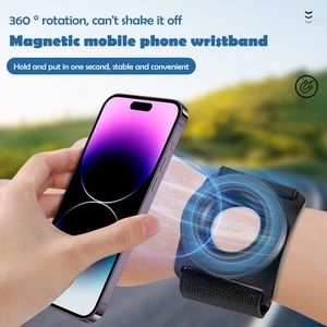 Magnetic Phone Mount Wrist Holder Adjustable Wristband for Outdoor Sports 360 - Photo 1 sur 10