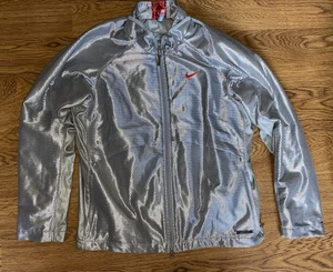Vintage Y2K 2004 Nike Damen Metallic Silber Full Zip Jacke Größe Medium - Bild 1 von 9