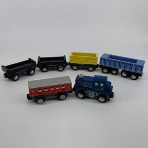 Toys R Us Wooden Magnetic Toy Train Lot of 6 - Picture 1 of 10