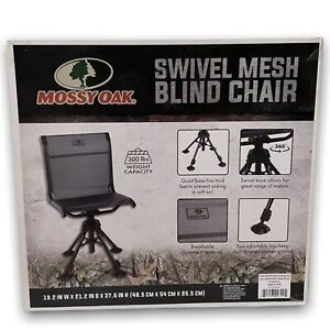 Mossy Oak Swivel Blind Mesh Chair, Black, 300 lbs capacity Deer Hunting Duck