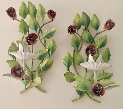 Aplique Candelabro Lamierino Florentino Antiguo Flambeau Foto 1 de 4