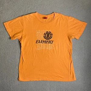 Element Shirt Womens Large Orange Logo Graphic Tee Short Sleeve Skateboard Y2K - Picture 1 of 13