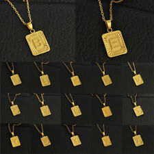 Gold Plated Initial A-Z Pendant Necklace 3mm 18+2" Extension Link Figaro Chain