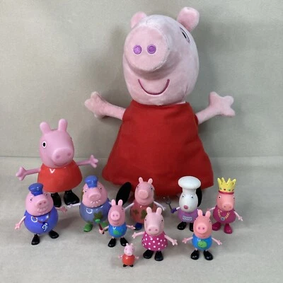 "Lote de 10 figuras de Peppa pig hug n oink de 12"" parlante con 10 tamaños diferentes". Foto 1 de 4