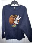 Vintage 90S Mens Xl Faded Space Jam Bugs Bunny Michael Jordan Sweatshirt Navy