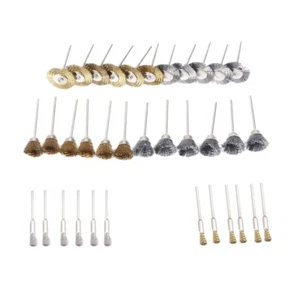 36pcs/set Brass Steel Wire Brushes Polishing Wheel Abrasive Cleaning Rotary Tool - Picture 1 of 10