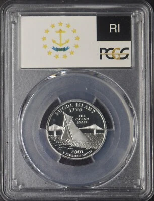 2001-S Rhode Island Silver State Quarter PCGS PR69DCAM Flag Label - ✪COINGIANTS✪ - Image 1 of 2