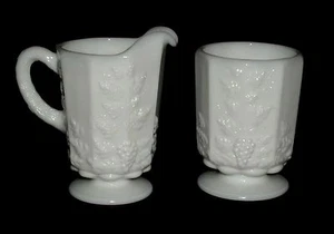 Westmoreland PANELED GRAPE WHITE *4 1/2" CREAMER & 4" SUGAR*PG 25/24* - Picture 1 of 1