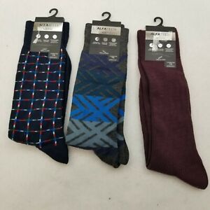 Alfatech Men's  3 pack Cotton Blend Breathable Dress Socks size 7-12 NEW $30