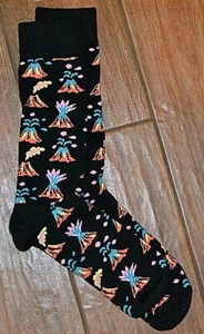 Happy Socks Black With Volcanos Socks Size Men's 10-13 Womens 9-11 - Picture 1 of 1
