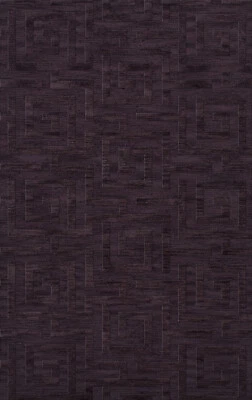 Purple Transitional Hand Hooked Squares Curls Blocks Area Rug Geometric DV13 - Image 1 of 2