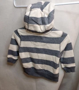 Sudadera con Capucha Joe Gris Fresco Rayas 6 a 12 Meses Fotos Actuales de la Vida Real - Imagen 1 de 12
