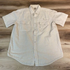 Haband Travelers Shirt Mens Large Summer Plaid Seersucker Button Snap Breathable - Picture 1 of 8