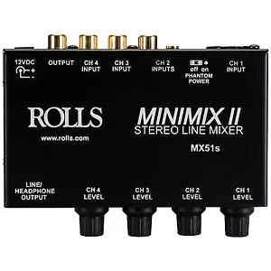Rollos MX51s Mini-Mix II 4 canales mezclador con salida para auriculares - Imagen 1 de 5