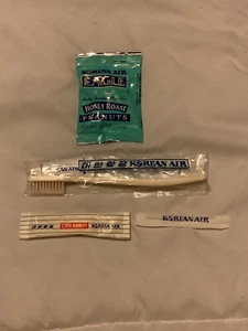 Korean Air Sealed Inflight amenities White Toothbrush, toothpaste and more 90's - Picture 1 of 3