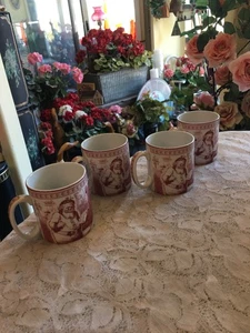 New Spode Williams Sonoma~Saint Nick~Set of 4 Mugs Christmas Holiday - Picture 1 of 6