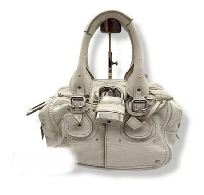 Bolso de Mano Chloe Paddington Blanco Y2K Plata Herrajes Usado Foto 1 de 4