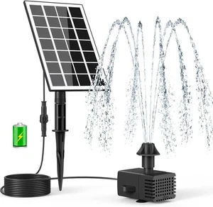 SZMP Solar Springbrunnen 3.5W 2000mAh für Teich, 8 Effekte, 5m Kabel - Picture 1 of 1