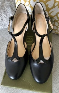 HOTTER Rumba Black Leather MJ Vintage Character Dance Shoes UK 6 STD Vgc - Picture 1 of 5