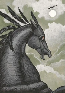 IMPRESIÓN ACEO DE PINTURA RYTA CUERVO ESPÍRITU GÓTICO CABALLO NEGRO HALLOWEEN Arte Popular 🙂 - Imagen 1 de 1