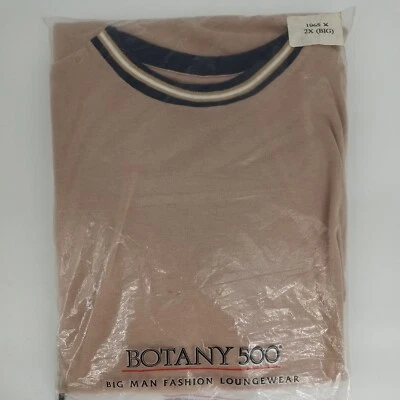 Conjunto de pijama para hombre 2X Botany 500 beige azul marino algodón/poliéster ropa de salón parte superior inferior Foto 1 de 4